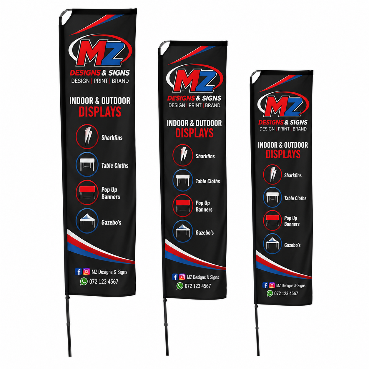 TELESCOPIC BANNER / SINGLE SIDED STRIKE THROUGH (SOLD IN PAIRS)